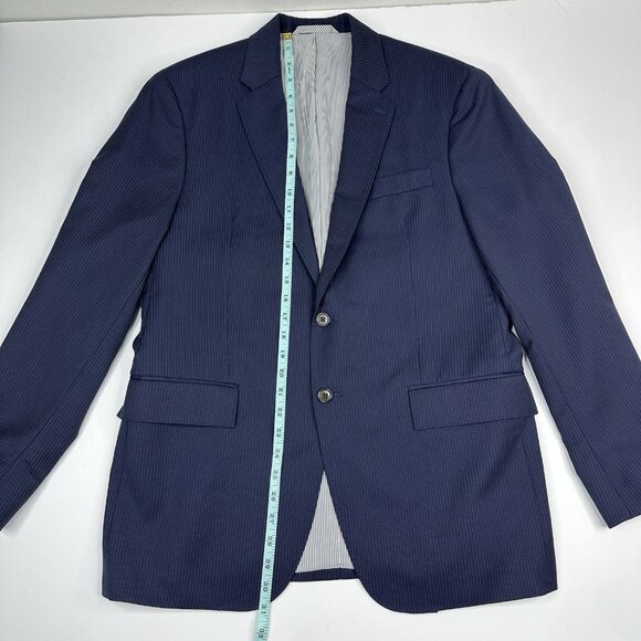 Todd‎ Snyder Men's Blue Mayfair Fit Pinstriped Wool Two Button Suit Coat 40R/C42 - Picture 9 of 12